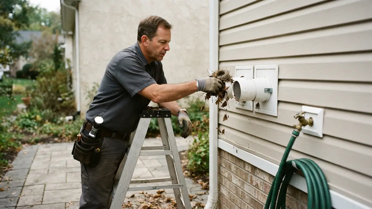 Intake and exhaust terminations cleared during tankless water heater repair in Jackson, NJ